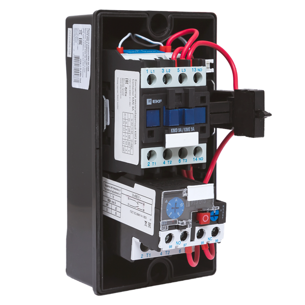Пускатель в корпусе КМЭ 9А 230В с РТЭ Ir-4-6А и индикатором IP65 EKF ctrp-r-9-230v-6A-led