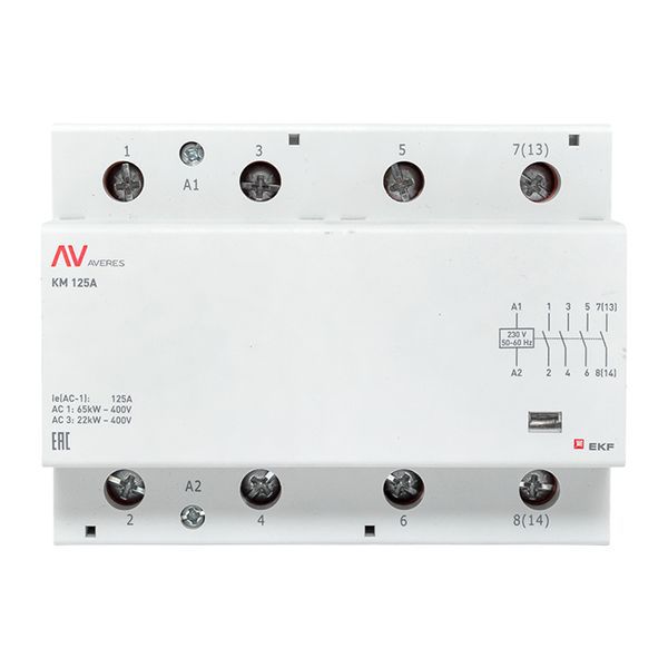 Контактор модульный КМ 125А 4NO 230VAC (6 мод.) AVERES EKF km-av-6-125-40-230V