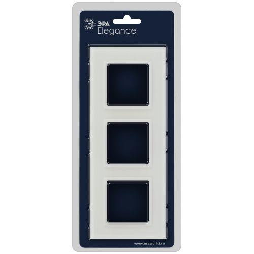 Рамка 3-м Elegance 14-5103-01М для розеток и выключателей стекло матов. бел. Эра Б0065836