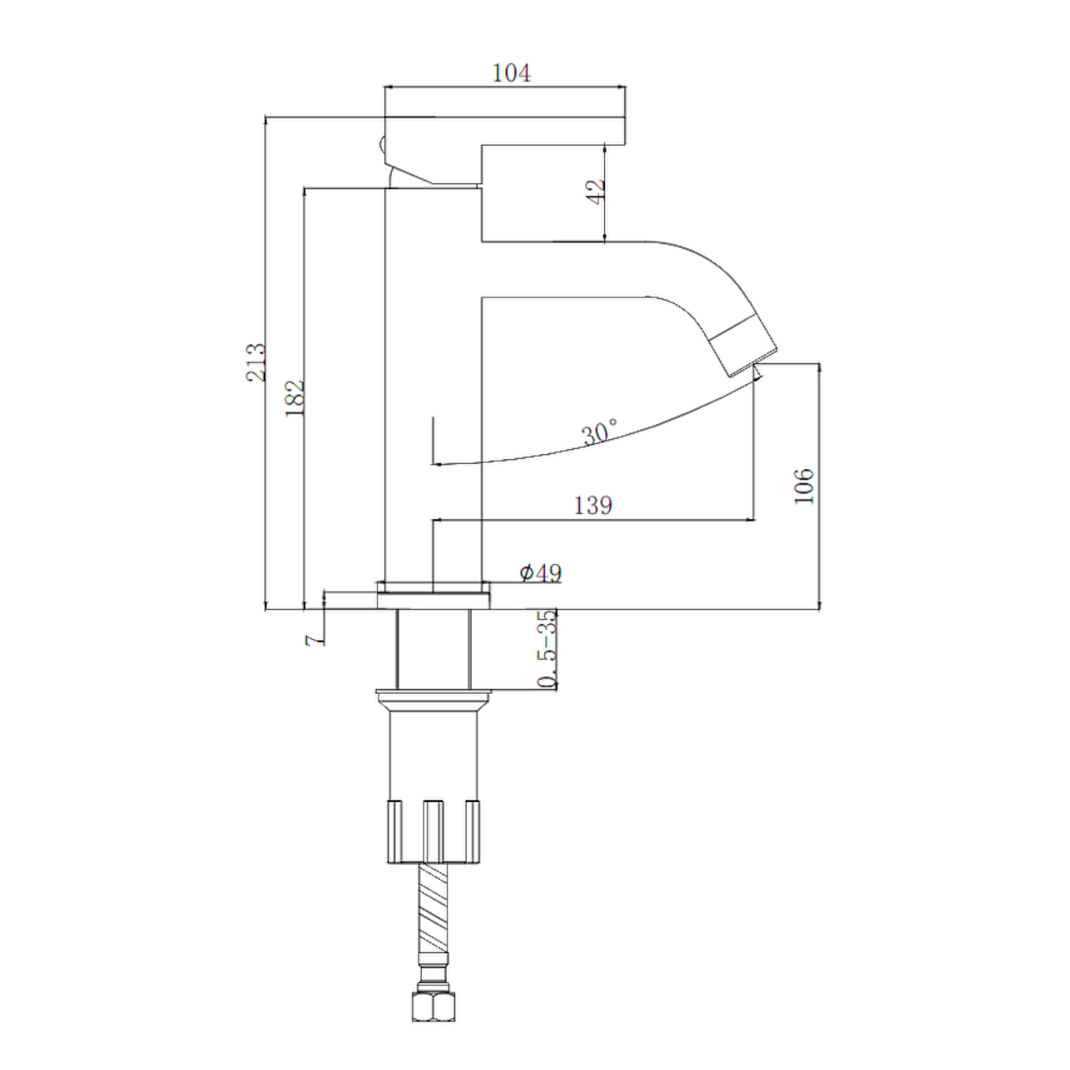 Смеситель для раковины Splenka S221.10.06, черный