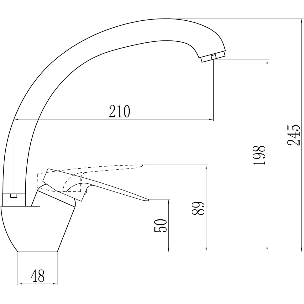 Смеситель для кухни Savol S-T4104-1, хром