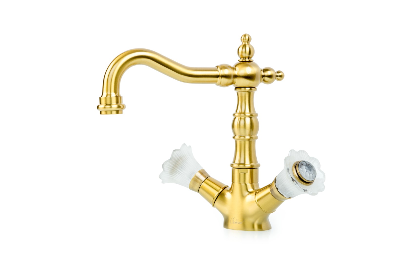 Смеситель для умывальника высокий, Camelia бронза