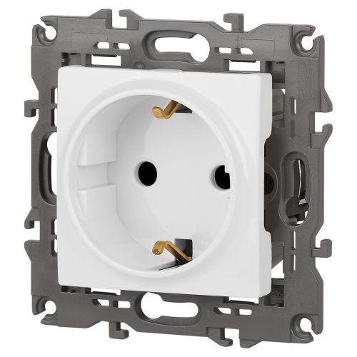 Розетка 1-м СП Эра Elegance 14-2102-01 16А IP20 16AX 250В 2P+E Schuko защ. шторки бел. Эра Б0034272