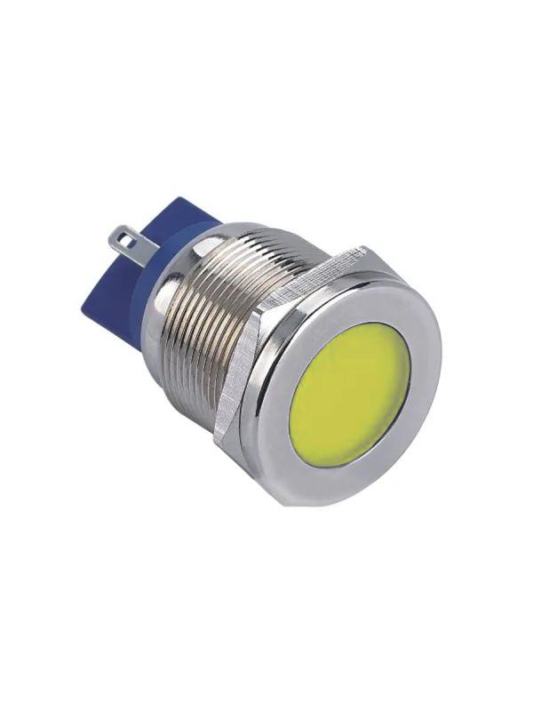 Лампа индикаторная GQ22T-D/L/Y/24V/S светодиодная матрица d22мм 24В AC/DC IP67 метал. желт. Электротехник ET020088