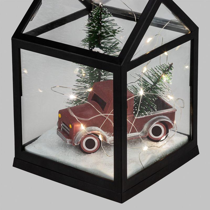 Фонарь декоративный с машиной черн. корпус размер 14х14х21см тепл. бел. 2хАА (не в комплекте) Neon-Night 513-040