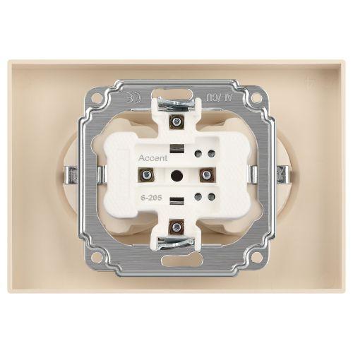 Розетка 2-м СП Accent 6-205-03 16А IP20 250В 2P+E Schuko AL/CU алюм. Intro Б0063490