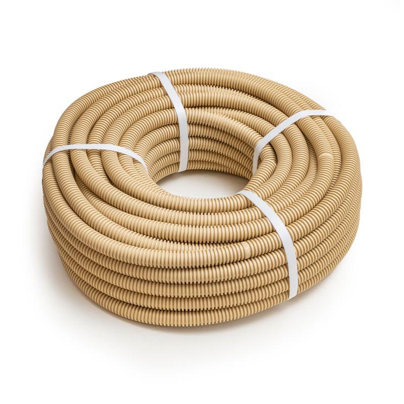 Труба гофрированная ПП легкая d25мм с протяжкой 350 Н негорюч. (НГ) стойкая к УФ сосна (уп.25м) Промрукав PR02.01190