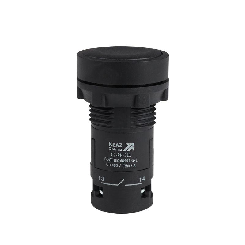 Кнопка с фиксацией OptiSignal Compact D22 С7-PH-211 черн. 1НО+1НЗ XB7NH25 КЭАЗ 362073