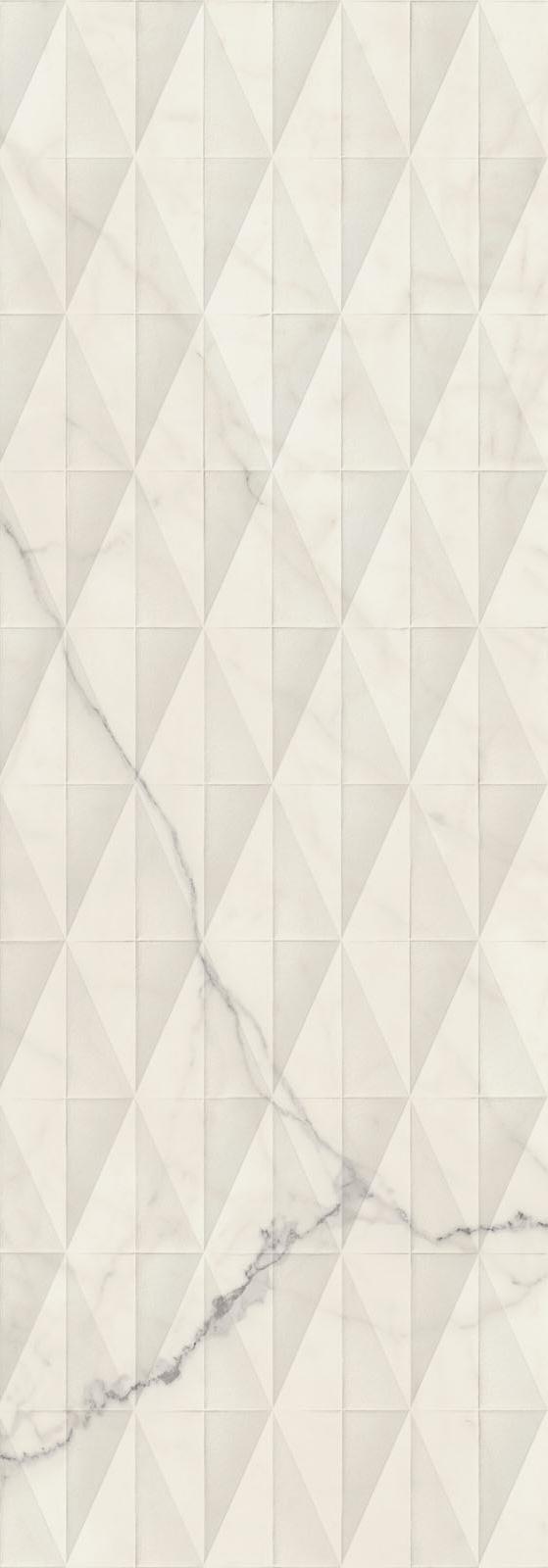 Плитка Allmarble Wall Statuario Struttura Pave Lux 3D 40х120