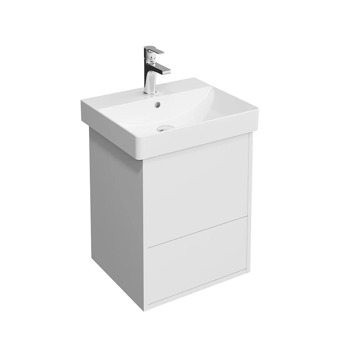 Тумба PRO подвесная 2 ящика 50, белая матовая