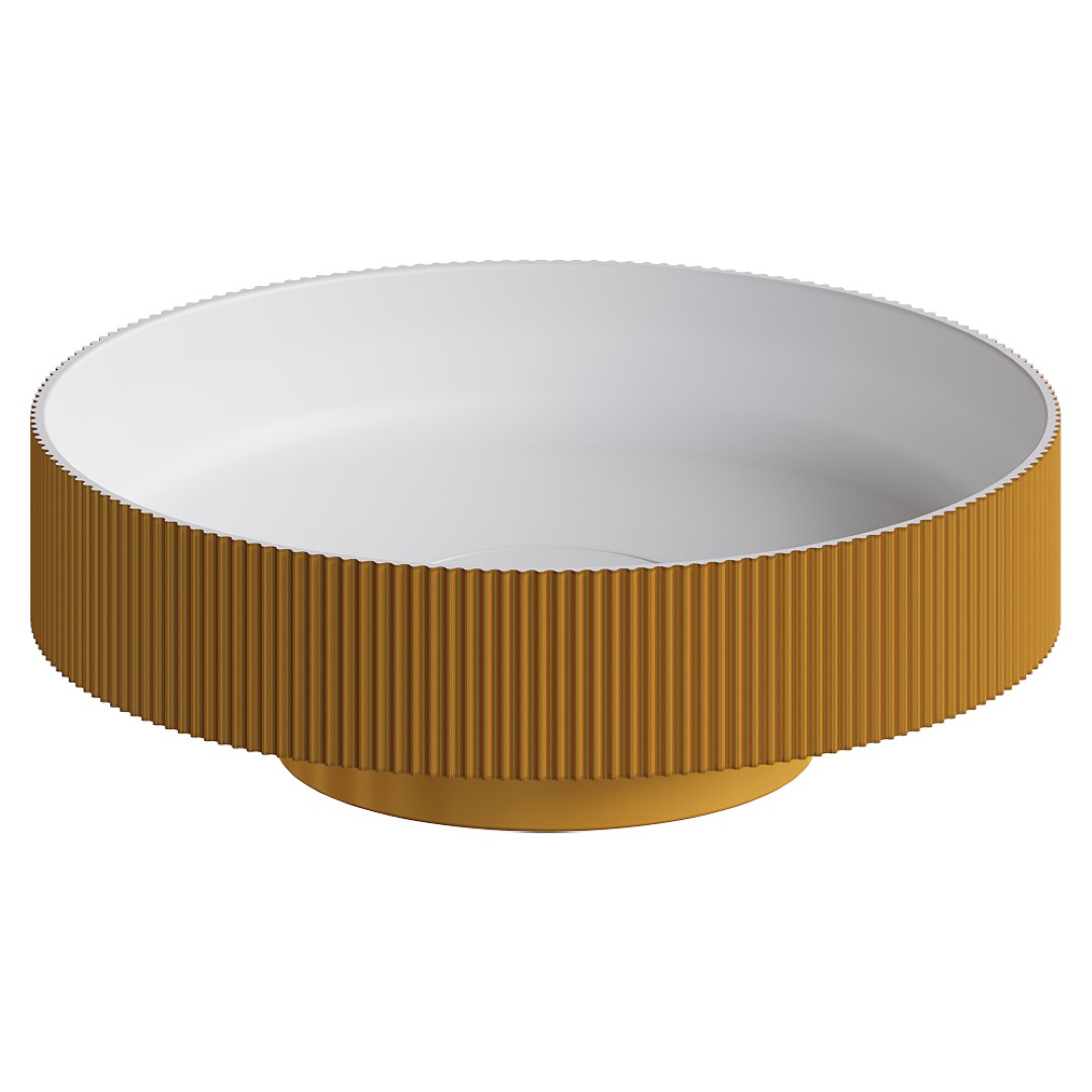 Раковина накладная рифленая SOLE Corian 400*130 GOLD