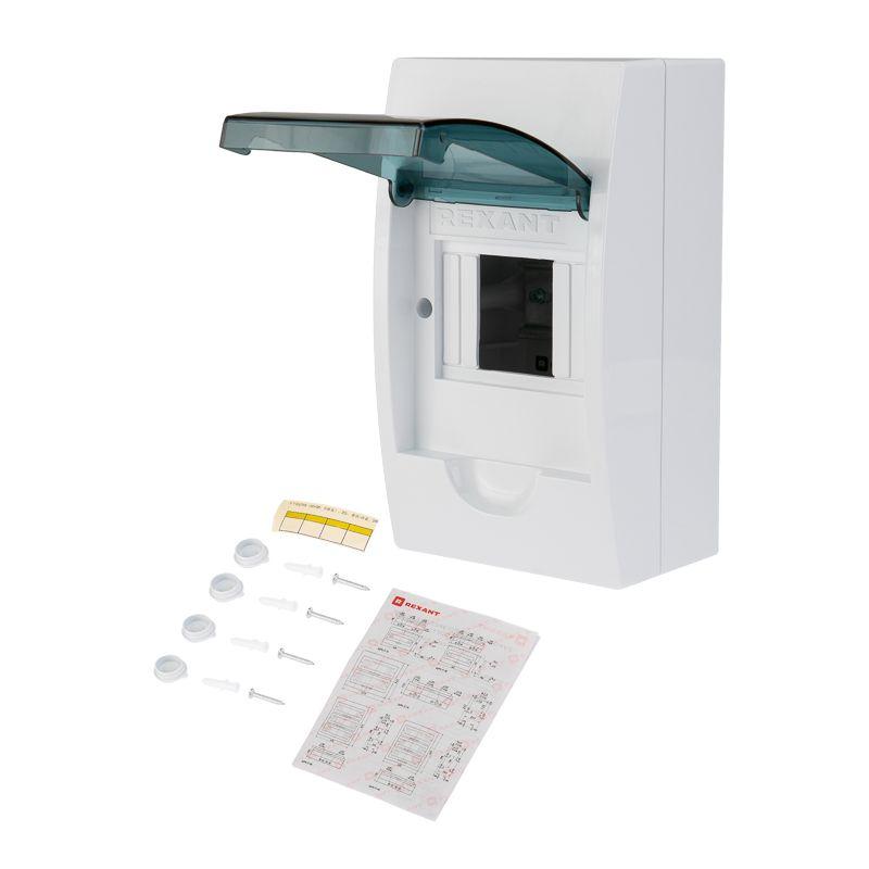 Бокс ЩРН-П-4 IP41 пластик. бел. Rexant 11-0304