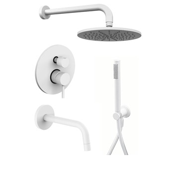 Смеситель встраиваемый для душа на 3 выход Paffoni LIGHT LIG019BO встраиваемый Белый матовый