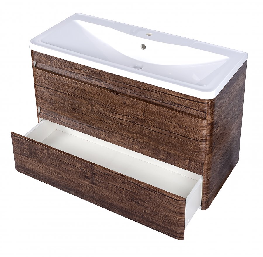 Тумба подвесная "Атлантика 100", Люкс старое дерево, PLUS