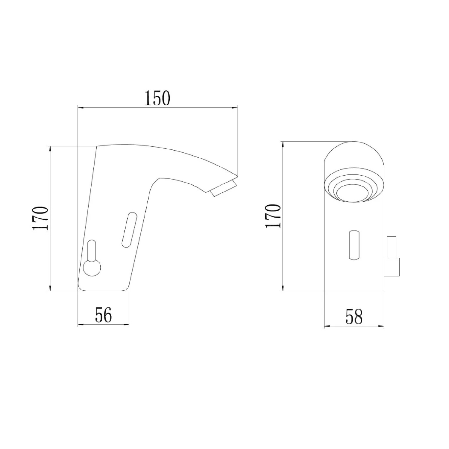 Сенсорный смеситель для раковины Savol S-GY8865, хром