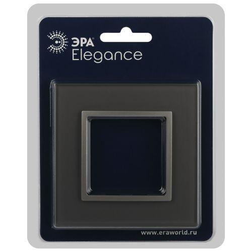 Рамка 1-м Elegance 14-5101-16 для розеток и выключателей стекло титан Эра Б0065833