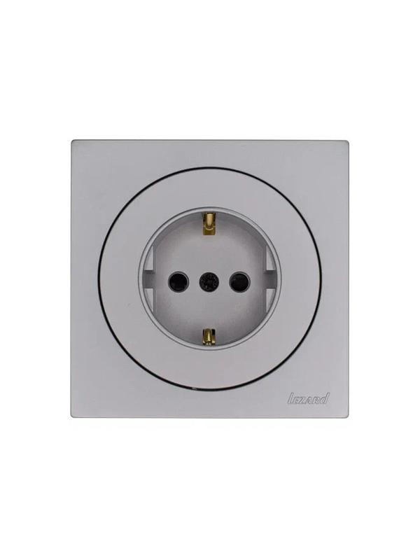Розетка 1-м OSEN IP20 16А с защ. шторками ПБТ механизм сер. матов. LEZARD 743-7488-124B