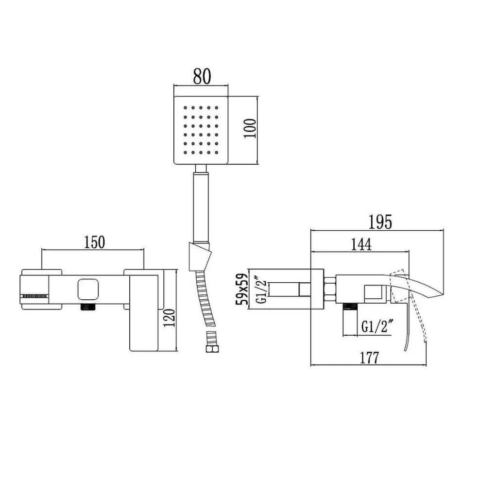 Смеситель для ванны Fmark FS8624H, черный