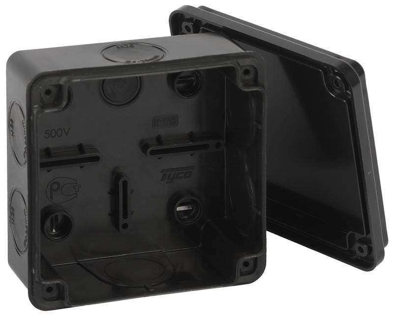 Коробка распределительная ОП 100х100х50мм двухкомпонентн. 7 вводов IP66 черн. Ruvinil 67250Ч