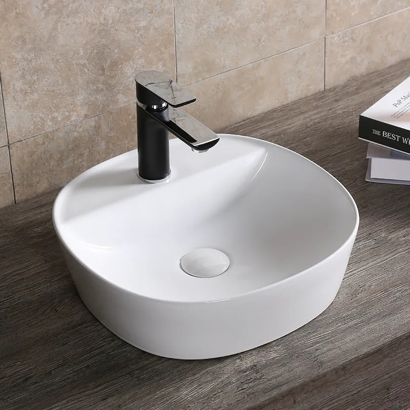 Раковина CR0075 накладная, белая, квадратная, с отверстием под смеситель 400х400х120 Ceruttispa