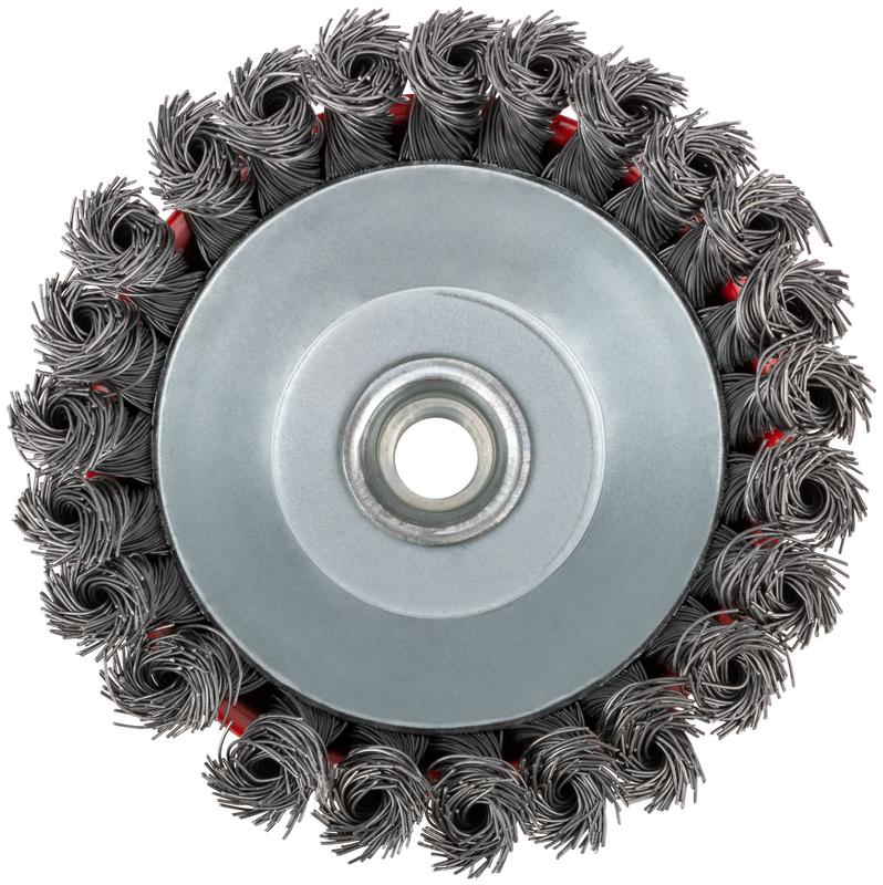 Корщетка чашечная гайка М14 стальная витая проволока 125мм КУРС 39044