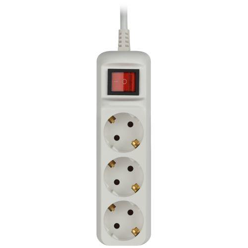 Удлинитель 3х3м с заземл. 10А IP20 UX-3es-3m ПВС 3х0.75 с выкл. Эра Б0035751