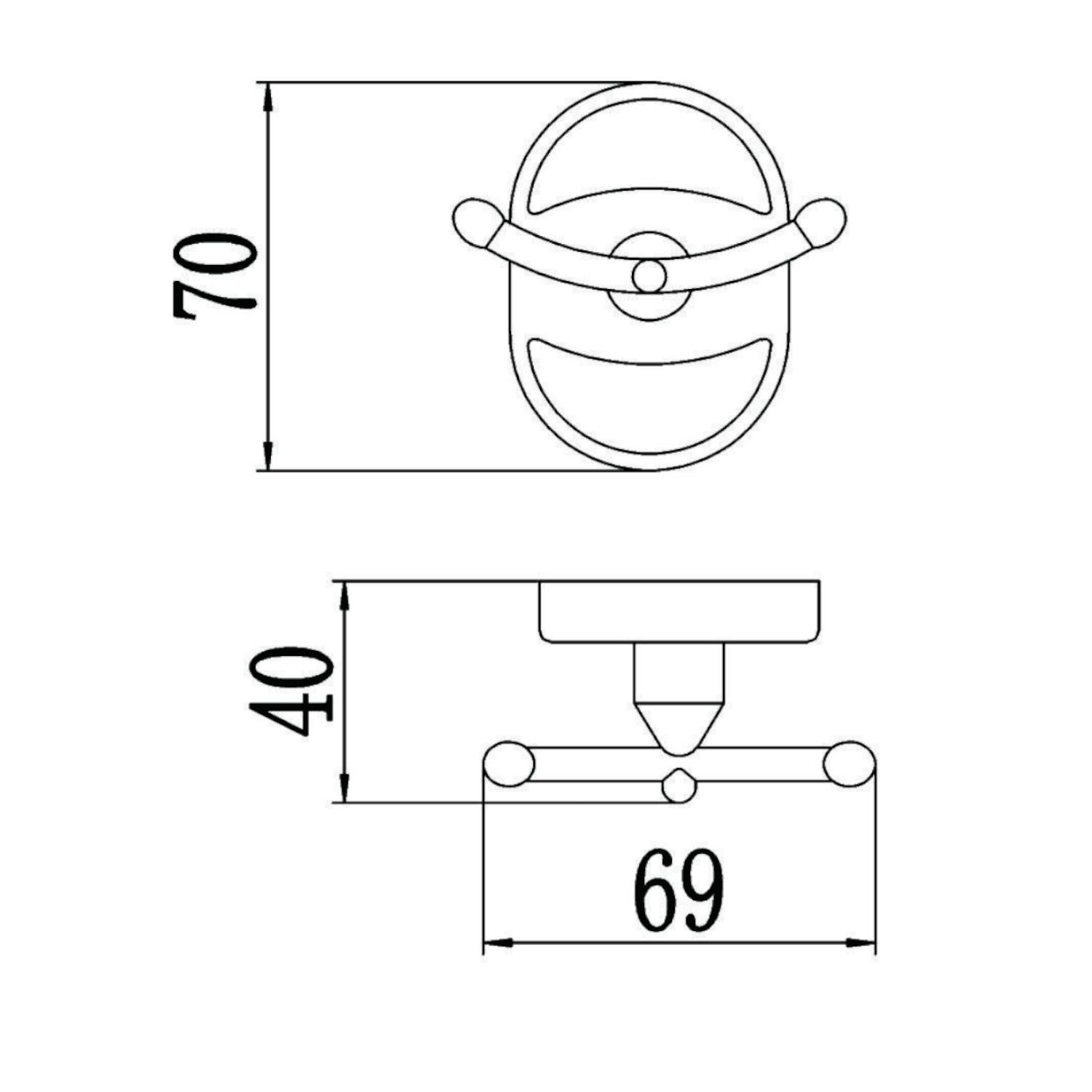 Крючок для ванной комнаты Savol S-007054, хром