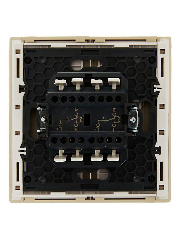 Выключатель проходной 2-кл. СП FORTE&PIANO 10А FP408 с индикацией ваниль IEK FP-V22-1-10-1-K10