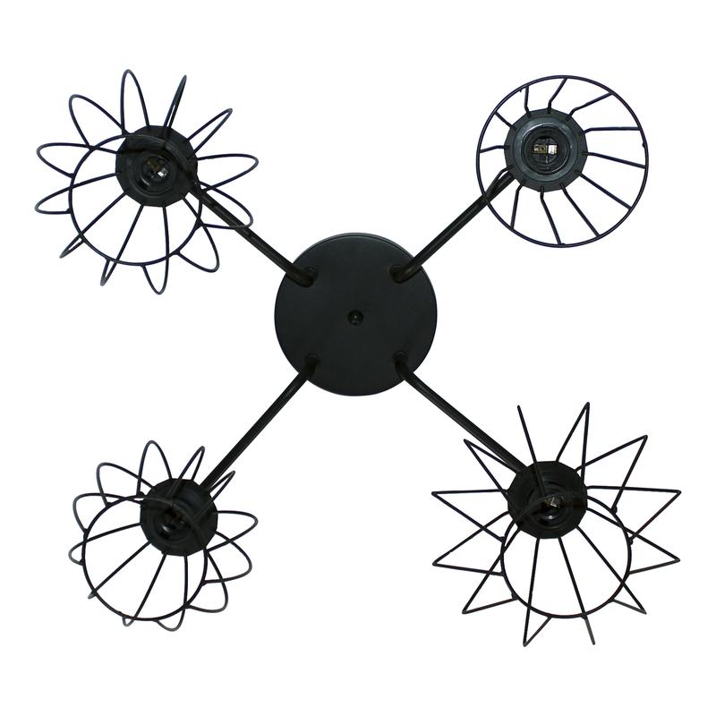 Светильник "Конти" 141 НПБ 01-4х60-127 Е27 (ИМ) потолочный медь черн. муар Элетех 1005405027