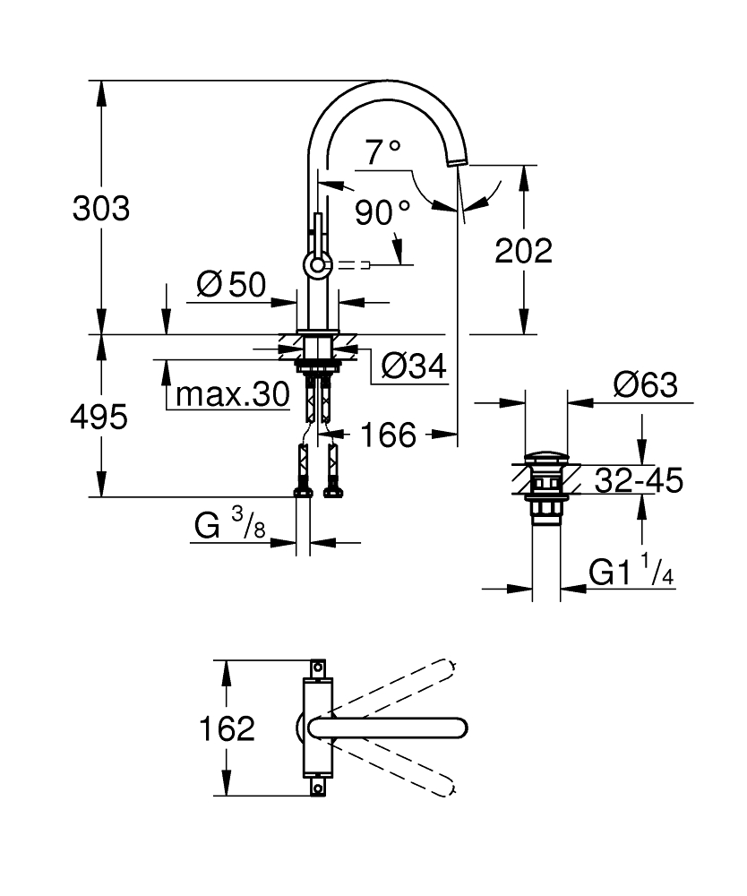 Смеситель Grohe Atrio New 21022003 для раковины