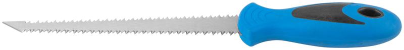 Ножовка ручная узкая для гипсокартона прорезиненная ручка 170мм MOS 15374М