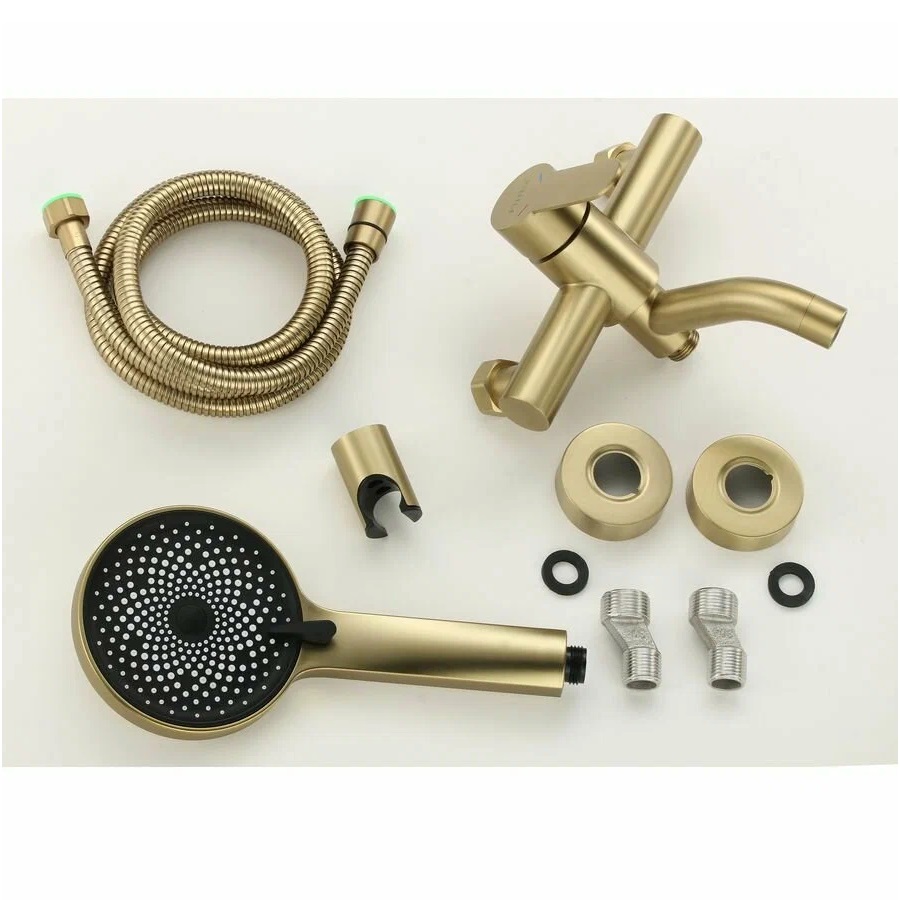 Смеситель для ванны Fmark FS8206C, матовое золото