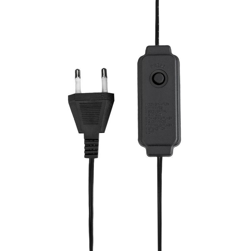 Гирлянда светодиодная "Роса" 20м 200LED тепл. бел. IP20 с контроллером провод зел. Neon-Night 303-266