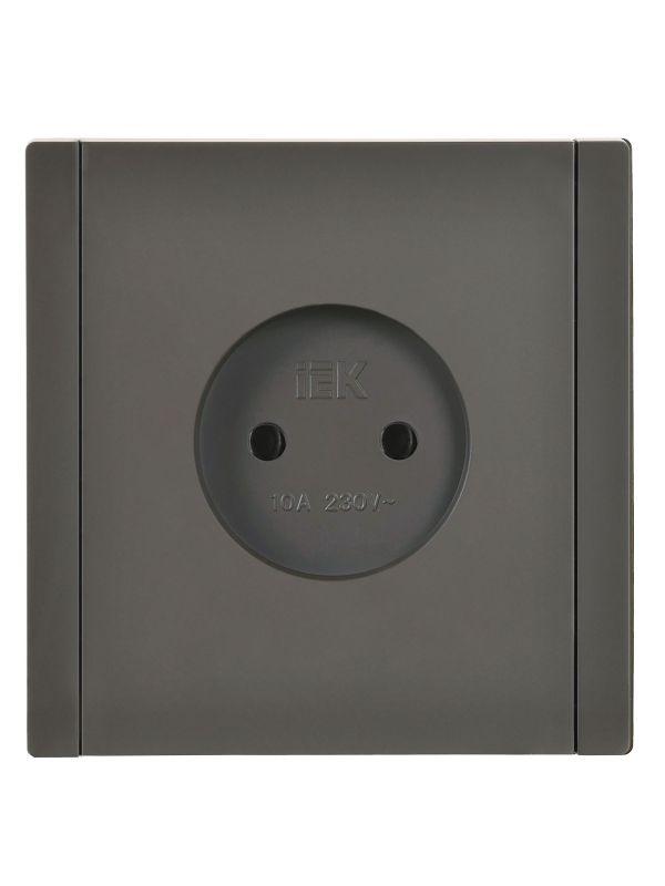 Розетка 1-м СП FORTE&PIANO FP317 10А без заземл. защ. шторки винт. крепл. сер. IEK FP-R13-10-K03