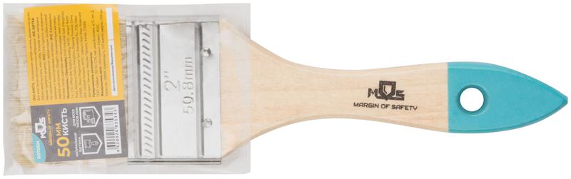 Кисть флейцевая натур. светлая щетина деревянная ручка 2дюйм (50мм) MOS 00705М