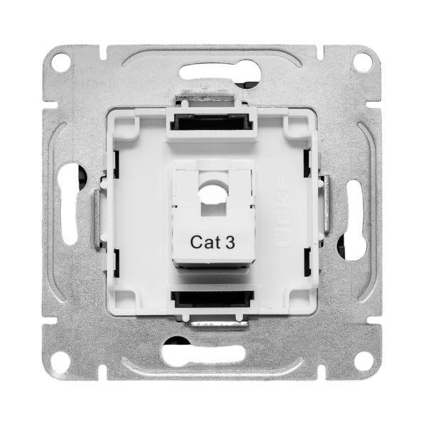 Розетка телефонная 1-м СП Эпика RJ11 механизм черн. EKF UP1-SOB-RJ11
