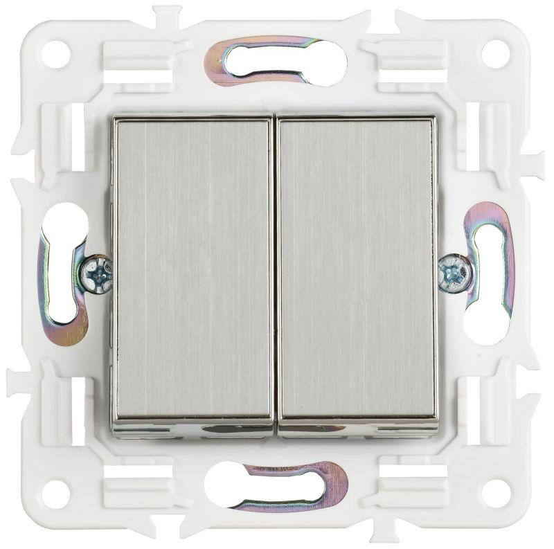 Выключатель 2-кл. SKANDY 10А SK-V04N никель IEK SK-V20-0-10-K50