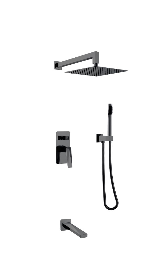 Смеситель встроенный с изливом VENTURO SHINE GUN METAL