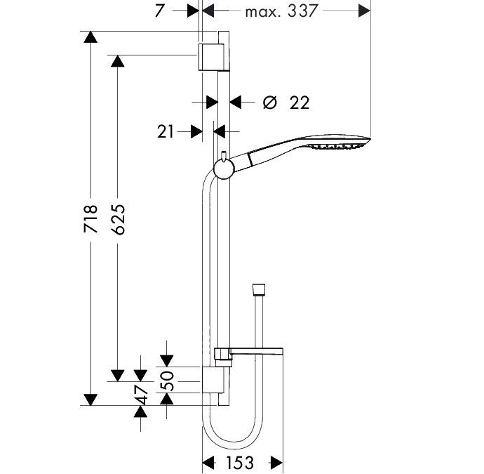 Душевой гарнитур Hansgrohe Raindance Select E 150 3jet 27856400