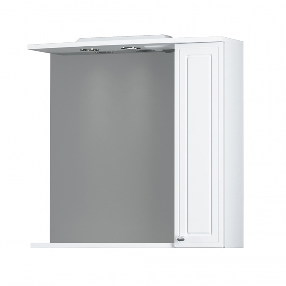 M41MPR0751WG Palace One, зеркало, частично зеркальный шкаф, правый, 75 см, с подсветкой, белый, глян