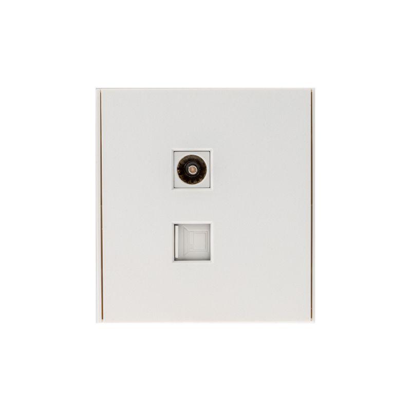 Розетка компьютерная + телевизионная СП STRONG MIELE RJ45 кат6 + TV жемчуж. Kranz KR-78-0722-4