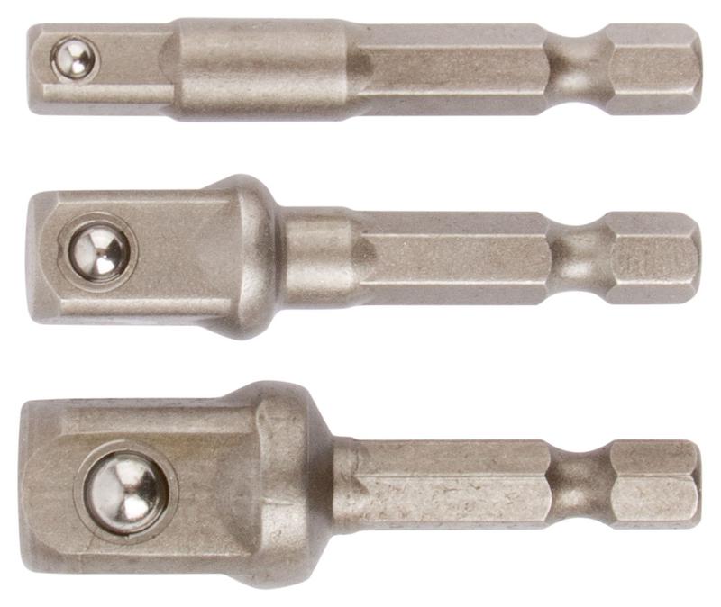 Набор адаптеров под головки с хвостовика U-типа под биты легированная сталь (3 предмета) КУРС 57952