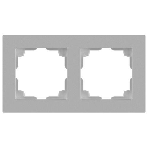 Рамка 2-м СП Accent 6-502-03 алюм. Intro Б0063755