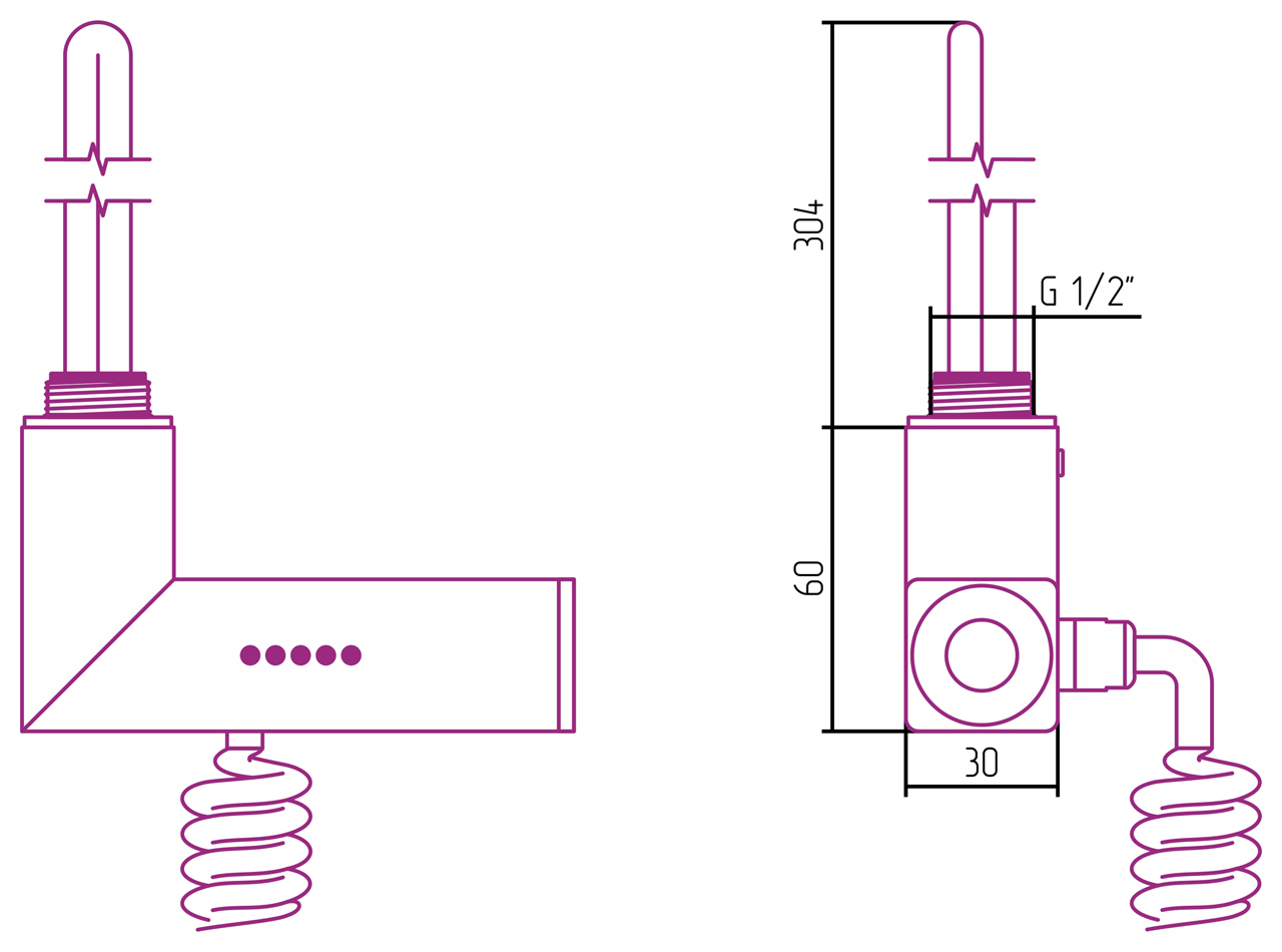 Модуль электрический многофункциональный "МЭМ CUBE левый" (Матовове ЗОЛОТО) 032-1517-3007