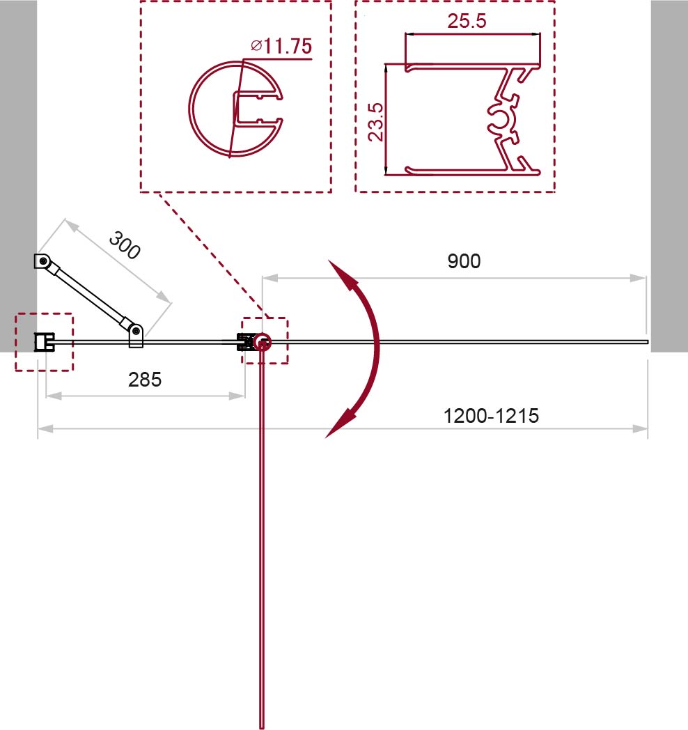 Душевая шторка на ванну BelBagno UNO-V-11-120/150-P-Cr-L