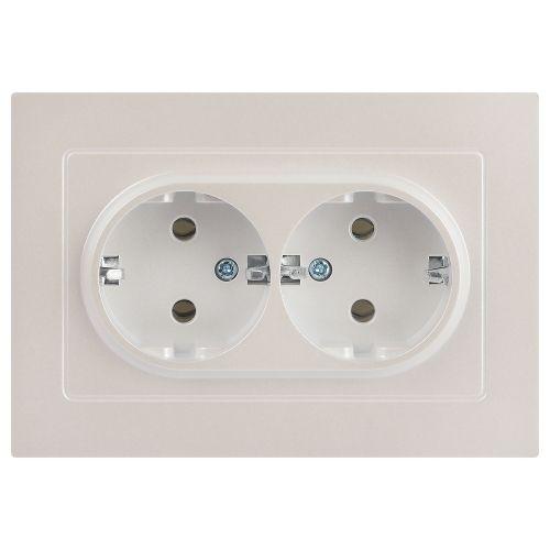 Розетка 2-м СП Accent 6-205-06 16А IP20 250В 2P+E Schuko AL/CU перламутр. Intro Б0063495