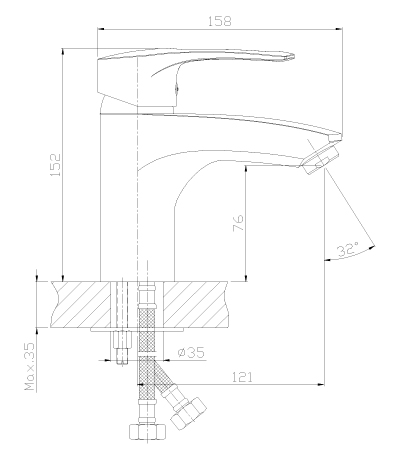 Смеситель для раковины Rossinka T (T40-15)