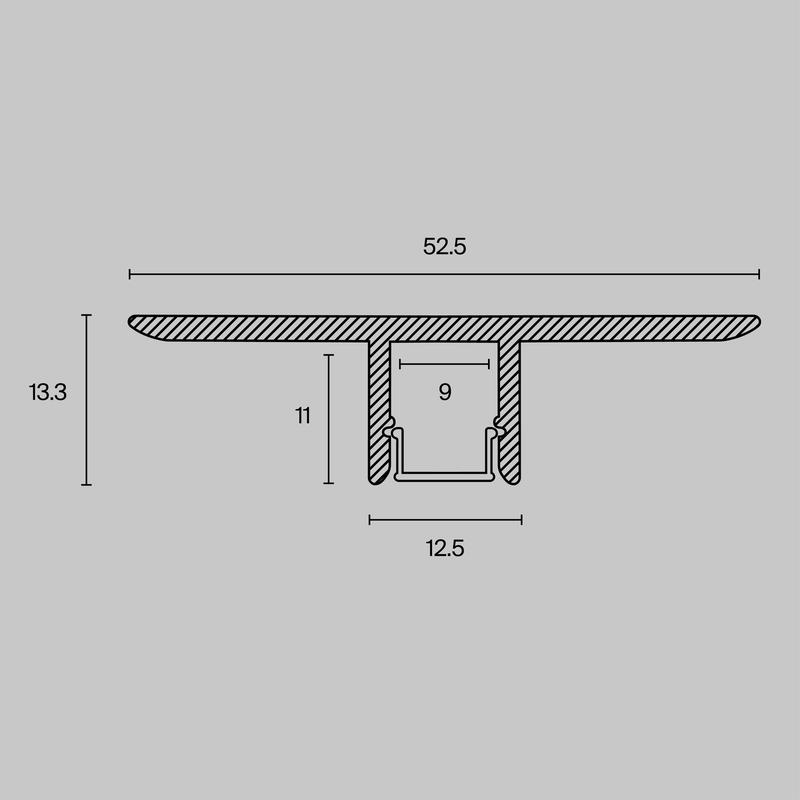 Профиль алюминиевый скрытого монтажа 53х13 Maytoni ALM-5313B-S-2M