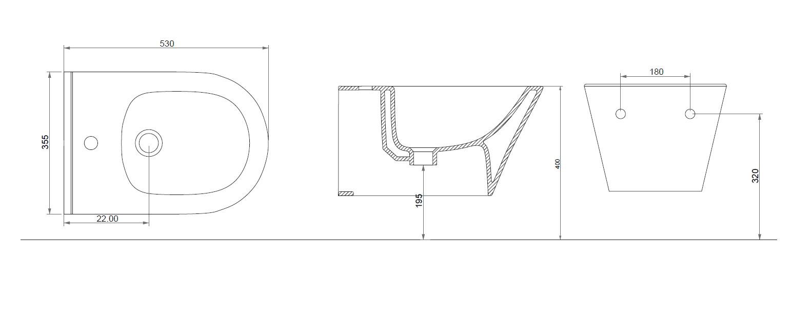 Биде подвесной, Avva Белый глянец