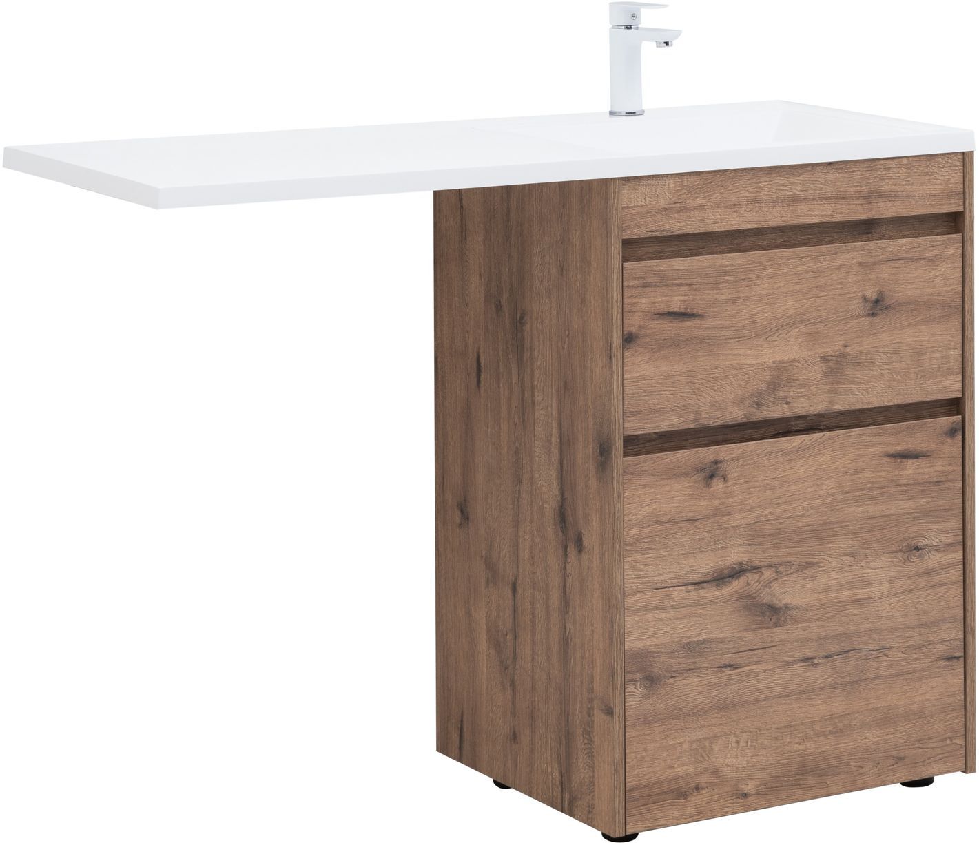 Тумба Токио 58 напольная 2 ящика цв. Дуб Веллингтон (333648)